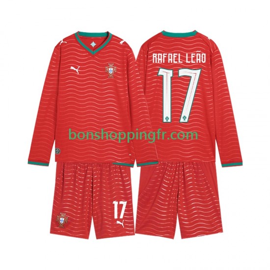 Maillot Domicile Portugal Rafael Leao 17 World Cup 2026 Manches Longues Jeune Enfant(+shorts)