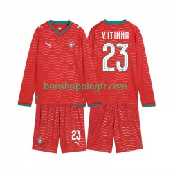 Maillot Domicile Portugal Vitinha 23 World Cup 2026 Manches Longues Jeune Enfant(+shorts)