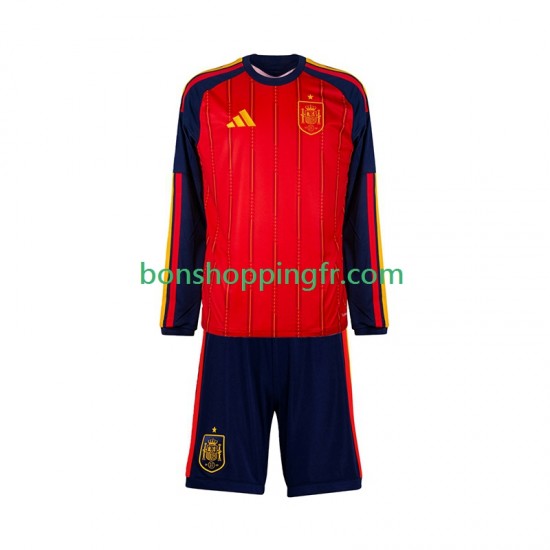 Maillot Domicile Espagne World Cup 2026 Manches Longues Jeune Enfant(+shorts)