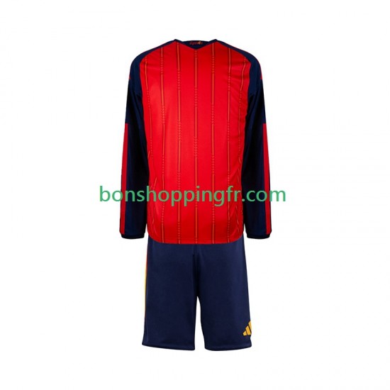 Maillot Domicile Espagne World Cup 2026 Manches Longues Jeune Enfant(+shorts)