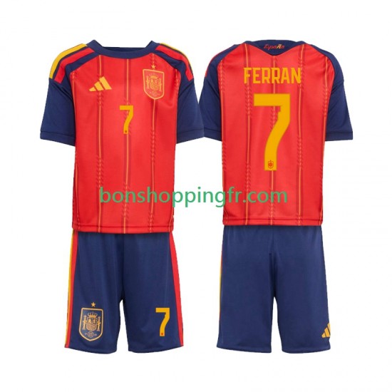 Maillot Domicile Espagne Ferran Torres 7 World Cup 2026 Manches Courtes Jeune Enfant(+shorts)
