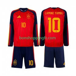 Maillot Domicile Espagne Lamine Yamal 10 World Cup 2026 Manches Longues Jeune Enfant(+shorts)