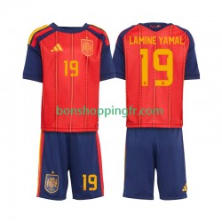 Maillot Domicile Espagne Lamine Yamal 19 World Cup 2026 Manches Courtes Jeune Enfant(+shorts)