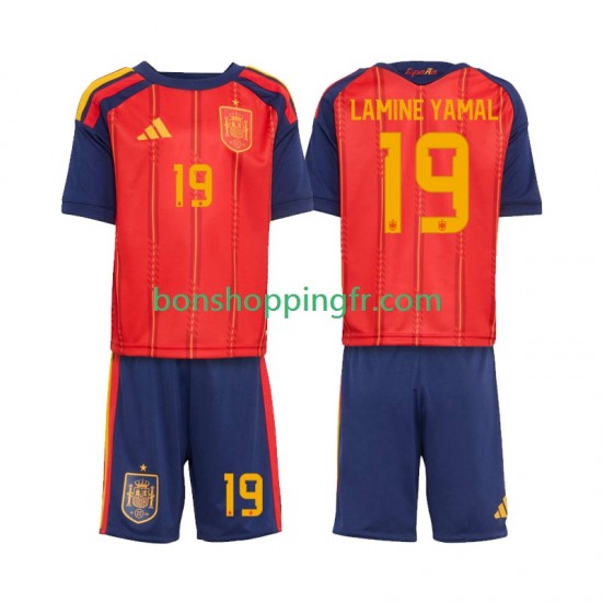 Maillot Domicile Espagne Lamine Yamal 19 World Cup 2026 Manches Courtes Jeune Enfant(+shorts)