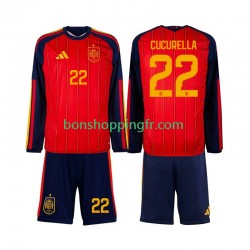Maillot Domicile Espagne Marc Cucurella 22 World Cup 2026 Manches Longues Jeune Enfant(+shorts)