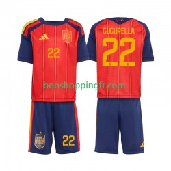 Maillot Domicile Espagne Marc Cucurella 22 World Cup 2026 Manches Courtes Jeune Enfant(+shorts)