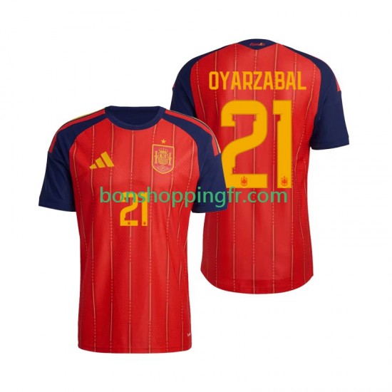 Maillot Domicile Espagne Mikel Oyarzabal 21 World Cup 2026 Manches Courtes Homme