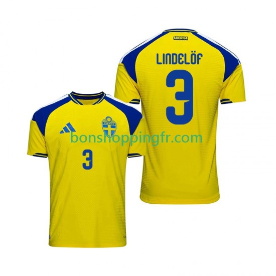 Maillot Domicile Suède Victor Lindelof 3 2026 Manches Courtes Homme