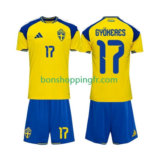 Maillot Domicile Suède Viktor Gyokeres 17 2026 Manches Courtes Jeune Enfant(+shorts)