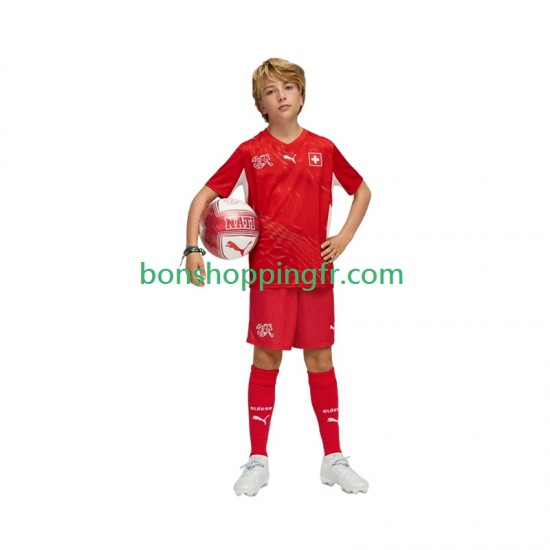 Maillot Domicile Suisse World Cup 2026 Manches Courtes Jeune Enfant(+shorts)