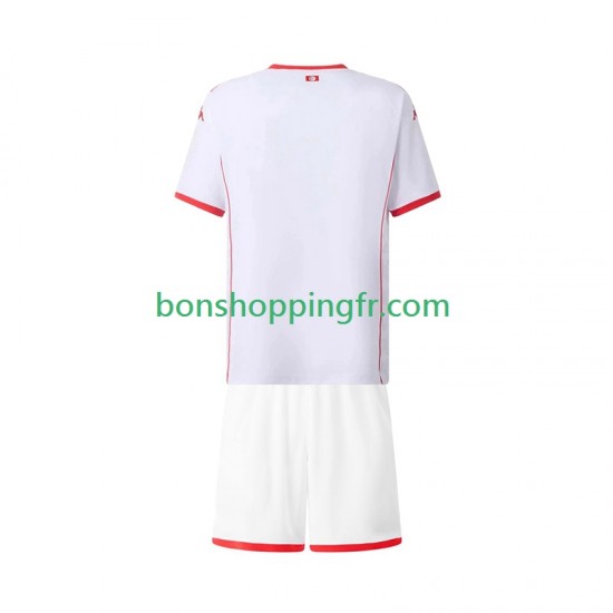 Maillot Extérieur Tunisie 2025 Manches Courtes Jeune Enfant(+shorts)