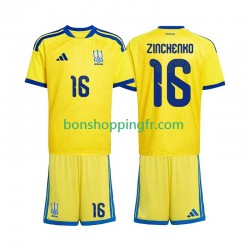 Maillot Domicile Ukraine Oleksandr Zinchenko 16 World Cup 2026 Manches Courtes Jeune Enfant(+shorts)