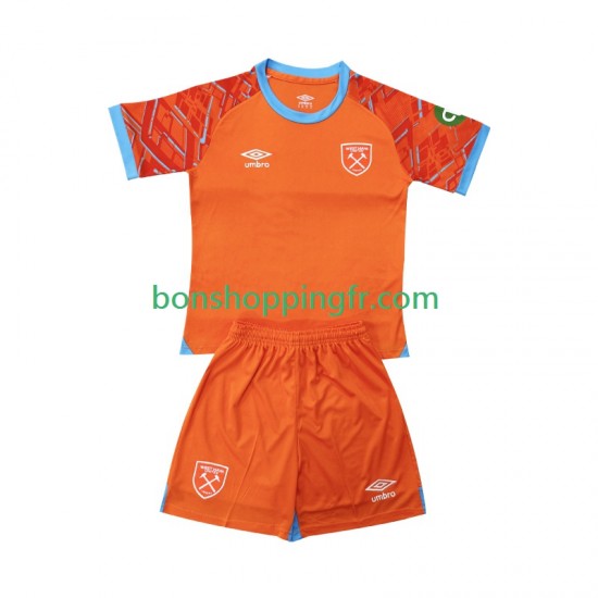Maillot Extérieur West Ham United Gardien 2025-2026 Manches Courtes Jeune Enfant(+shorts)