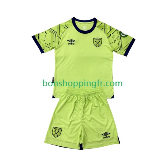 Maillot Domicile West Ham United Gardien 2025-2026 Manches Courtes Jeune Enfant(+shorts)