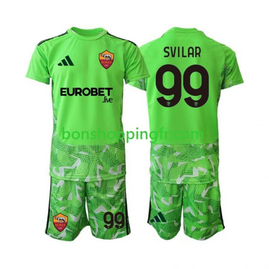 Maillot Domicile AS Rome Gardien Mile Svilar 99 2026-2027 Manches Courtes Jeune Enfant(+shorts)