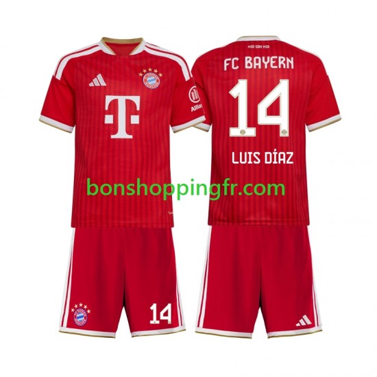 Maillot Domicile Bayern Munich Luis Diaz 14 2026-2027 Manches Courtes Jeune Enfant(+shorts)