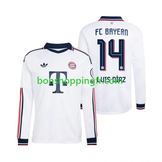 Maillot Extérieur Bayern Munich Luis Diaz 14 2026-2027 Manches Longues Homme