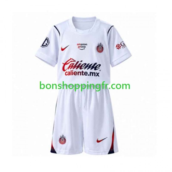 Maillot Extérieur Deportivo Guadalajara 2026-2027 Manches Courtes Jeune Enfant(+shorts)