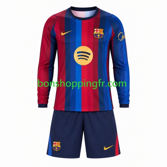 Maillot Domicile FC Barcelone 2026-2027 Manches Longues Jeune Enfant(+shorts)