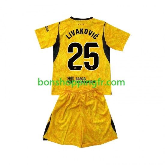 Maillot 4ème FC Barcelone Gardien Dominik Livakovic 25 2026-2027 Manches Courtes Jeune Enfant(+shorts)