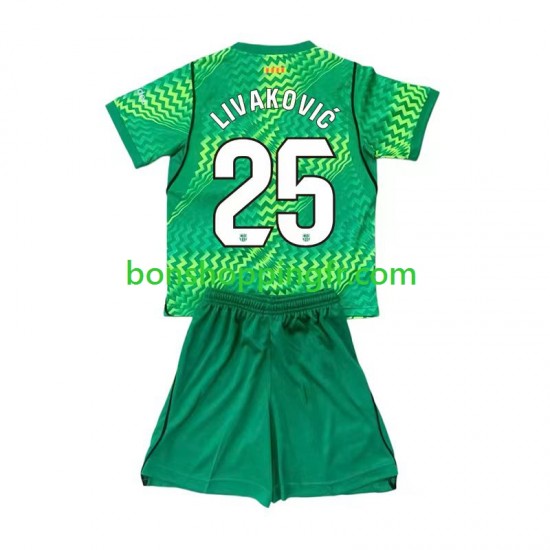 Maillot Domicile FC Barcelone Gardien Dominik Livakovic 25 2026-2027 Manches Courtes Jeune Enfant(+shorts)