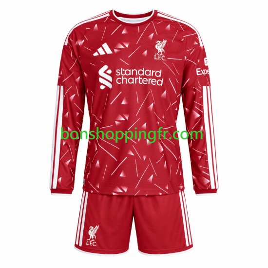 Maillot Domicile Liverpool 2026-2027 Manches Longues Jeune Enfant(+shorts)