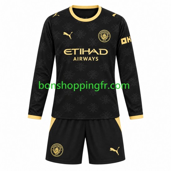 Maillot Extérieur Manchester City 2026-2027 Manches Longues Jeune Enfant(+shorts)