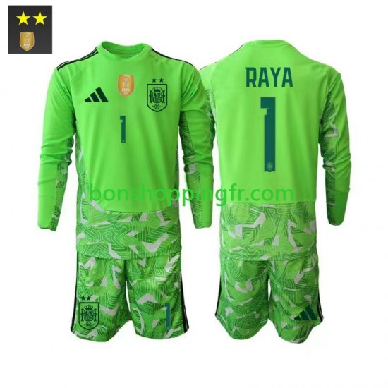 Maillot 3ème Espagne Gardien David Raya 1 2026-2027 Manches Longues Jeune Enfant(+shorts)