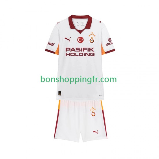 Maillot Extérieur Galatasaray 2025-2026 Manches Courtes Jeune Enfant(+shorts)