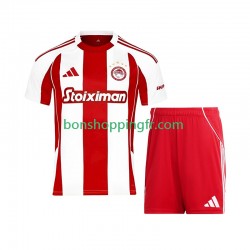 Maillot Domicile Olympiacos 2025-2026 Manches Courtes Jeune Enfant(+shorts)