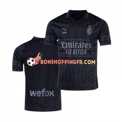 Maillot 4ème AC Milan 2023-2024 Noir Manches Courtes Homme