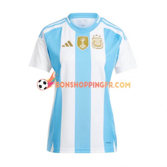 Maillot Domicile Argentine Copa America 2024 Bleu Blanc Manches Courtes Femme