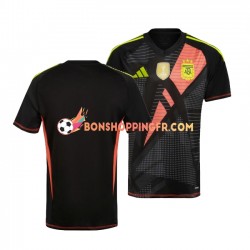 Maillot Domicile Argentine Gardien Copa America 2024 Noir Manches Courtes Homme