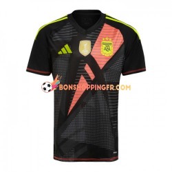Maillot Domicile Argentine Gardien Copa America 2024 Noir Manches Courtes Homme