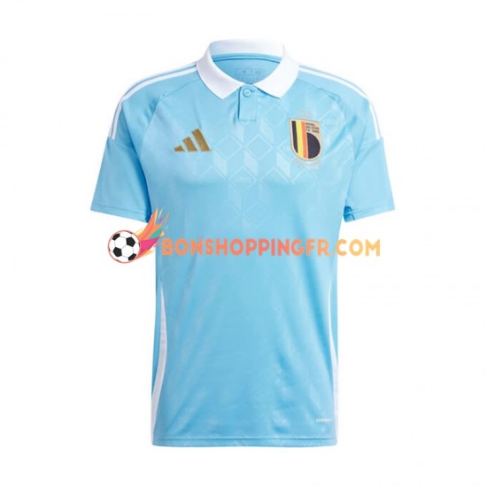 Maillot Extérieur Belgique Euro 2024 Bleu Manches Courtes Homme