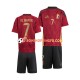 Maillot Domicile Belgique De Bruyne 7 Euro 2024 Rouge Manches Courtes Jeune Enfant(+shorts)