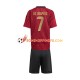 Maillot Domicile Belgique De Bruyne 7 Euro 2024 Rouge Manches Courtes Jeune Enfant(+shorts)