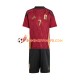 Maillot Domicile Belgique De Bruyne 7 Euro 2024 Rouge Manches Courtes Jeune Enfant(+shorts)