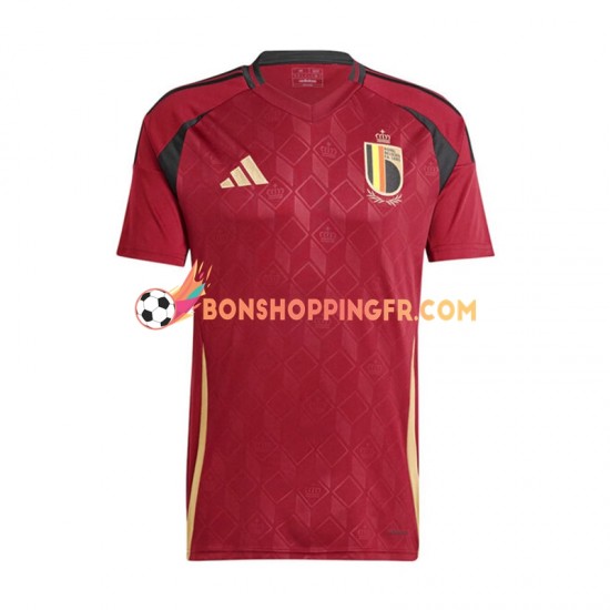 Maillot Domicile Belgique Euro 2024 Rouge Manches Courtes Homme