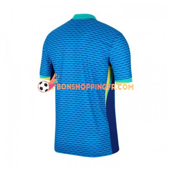 Maillot Extérieur Brésil Copa America 2024 Bleu Manches Courtes Homme