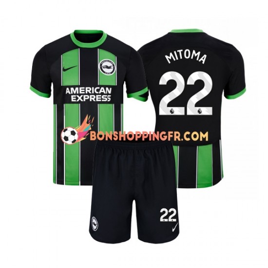 Maillot Extérieur Brighton Hove Albion Mitoma 22 2023-2024 Manches Courtes Jeune Enfant(+shorts)