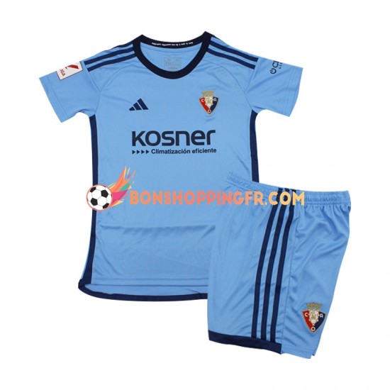 Maillot Extérieur CA Osasuna 2023-2024 Bleu Manches Courtes Jeune Enfant(+shorts)