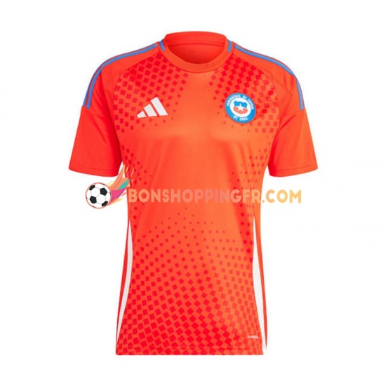 Maillot Domicile Chili Copa America 2024 Rouge Manches Courtes Homme