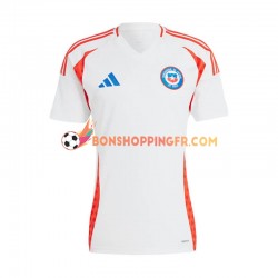 Maillot Extérieur Chili Copa America 2024 Blanc Manches Courtes Homme