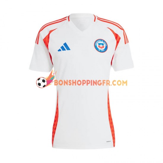 Maillot Extérieur Chili Copa America 2024 Blanc Manches Courtes Homme