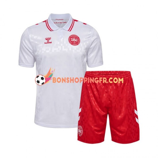 Maillot Extérieur Danemark Euro 2024 Manches Courtes Jeune Enfant(+shorts)