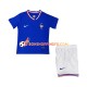 Maillot Domicile France Euro 2024 Bleu Manches Courtes Jeune Enfant(+shorts)