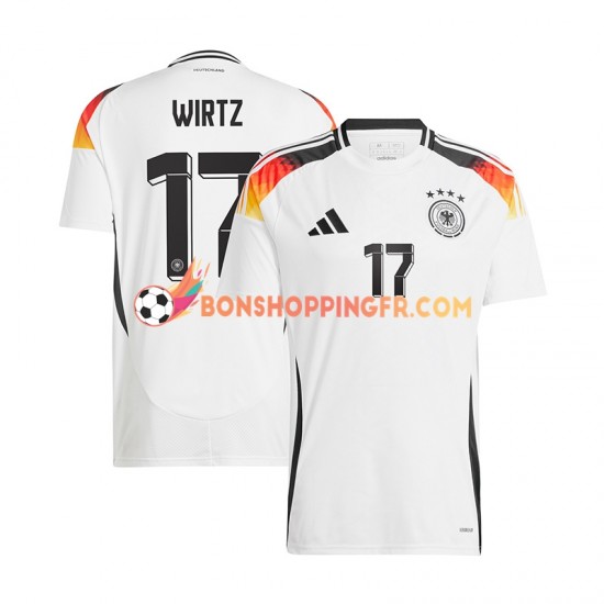 Maillot Domicile Allemagne Florian Wirtz 17 Euro 2024 Blanc Manches Courtes Homme