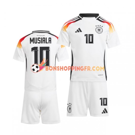 Maillot Domicile Allemagne Jamal Musiala 10 Euro 2024 Blanc Manches Courtes Jeune Enfant(+shorts)