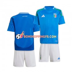 Maillot Domicile Italie Euro 2024 Bleu Manches Courtes Jeune Enfant(+shorts)